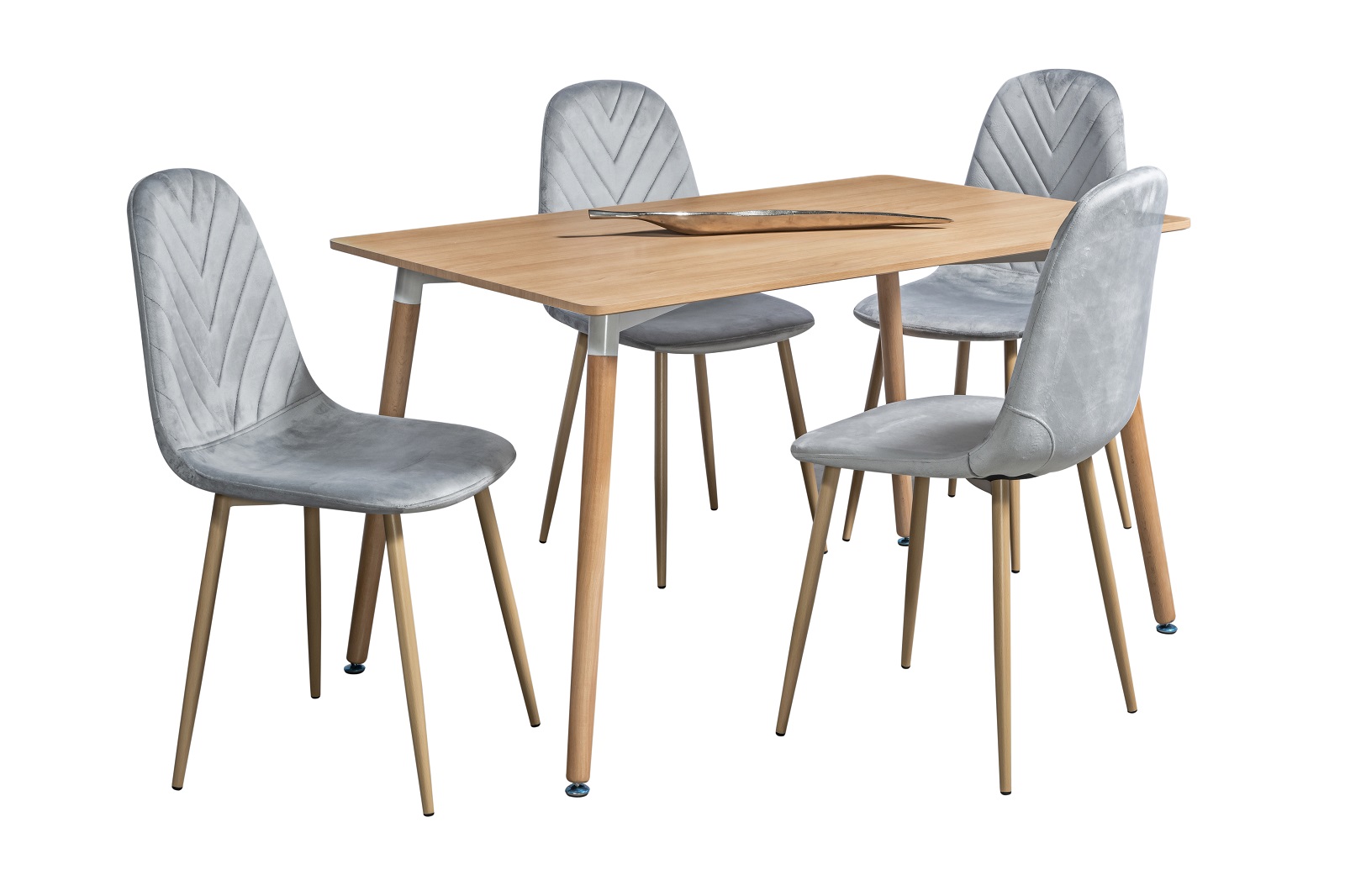 Foto 2 | Comedor Mobilkraft Ana Gris 4 Sillas Madera y Tubular