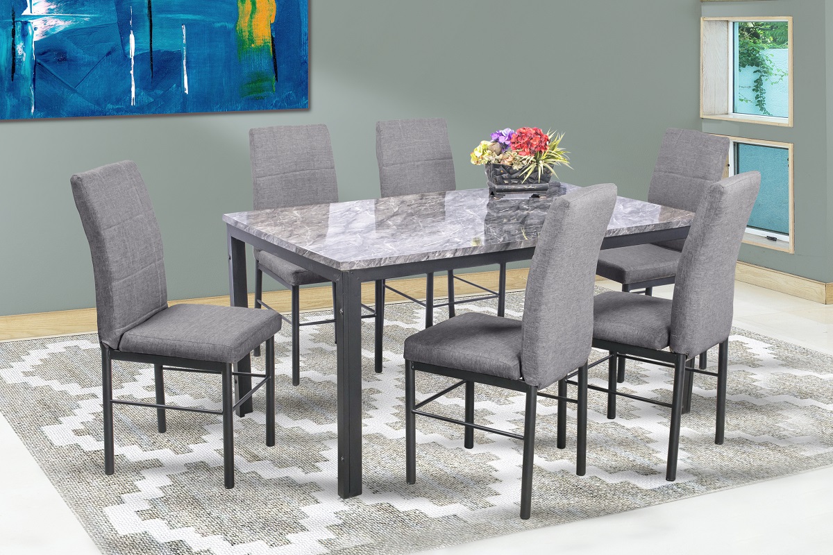 Foto 2 pulgar | Comedor Mobilkraft Adra Gris 6 Sillas Tubular