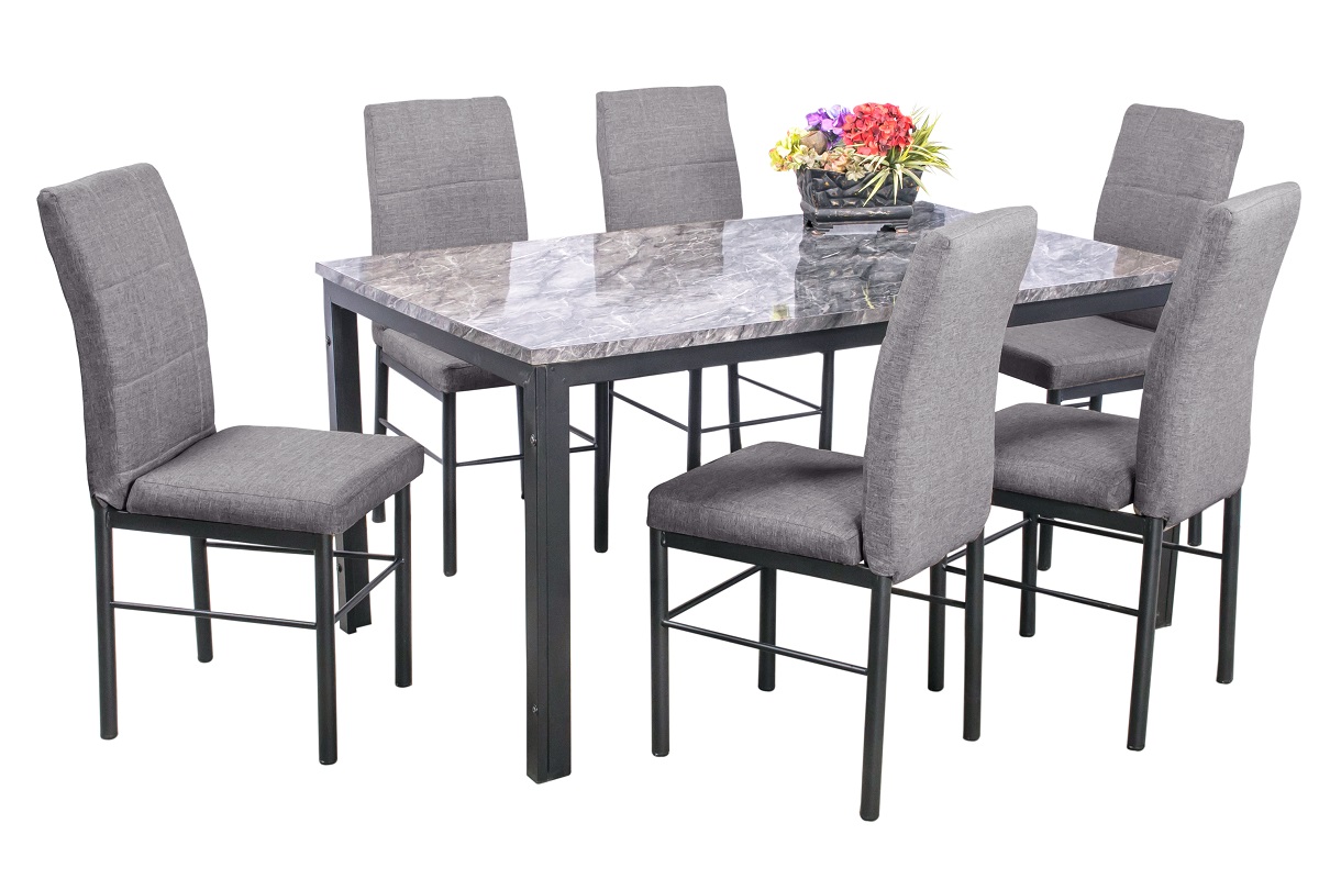 Foto 3 pulgar | Comedor Mobilkraft Adra Gris 6 Sillas Tubular