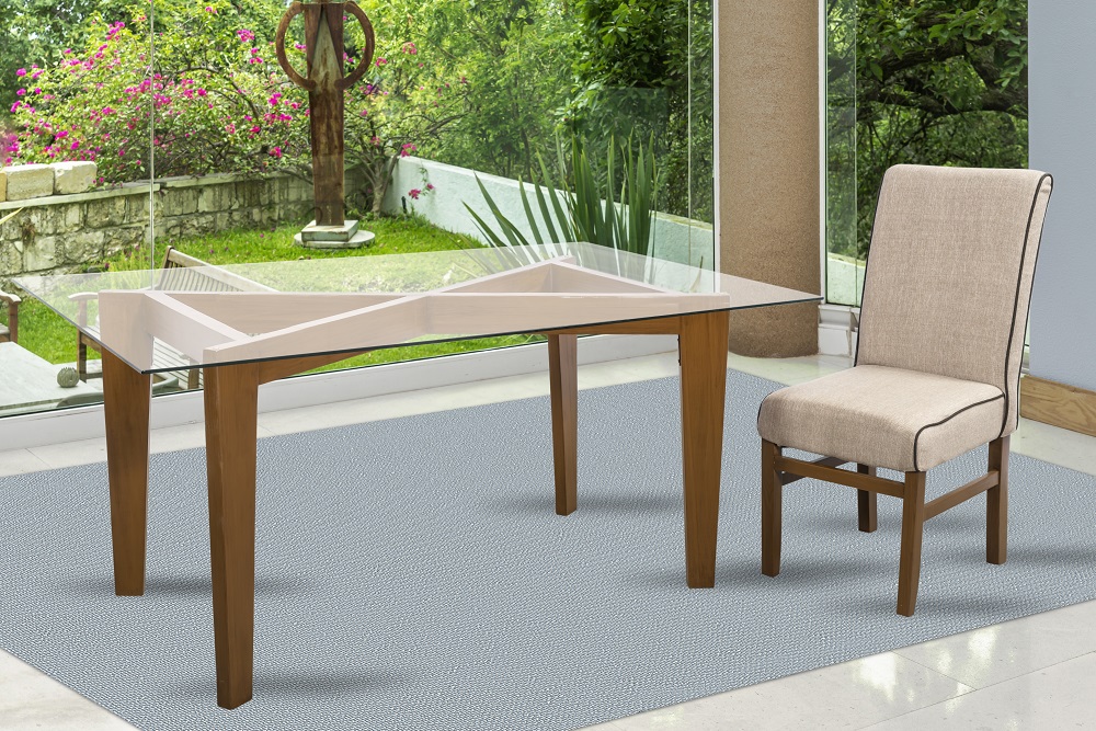 Foto 5 pulgar | Comedor Mobilkraft Ontario 6 Sillas de Madera y Cristal Templado