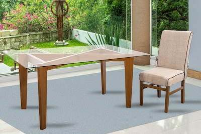 Foto 4 | Comedor Mobilkraft Ontario 6 Sillas de Madera y Cristal Templado