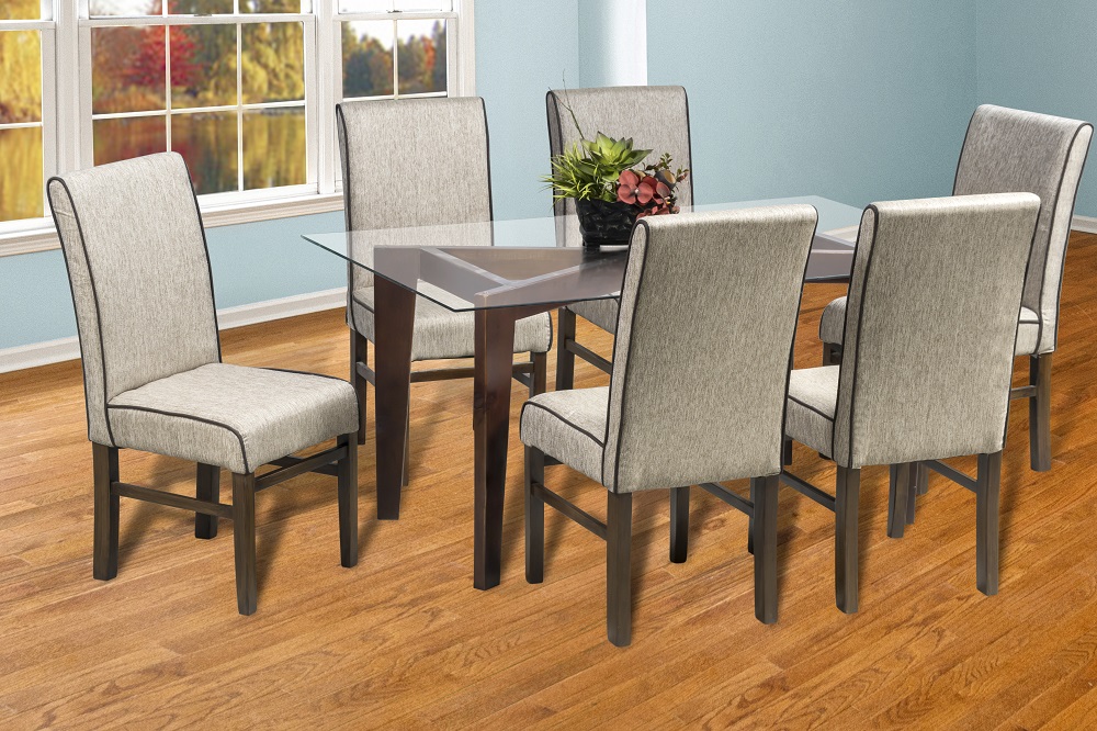 Foto 6 pulgar | Comedor Mobilkraft Ontario 6 Sillas de Madera y Cristal Templado