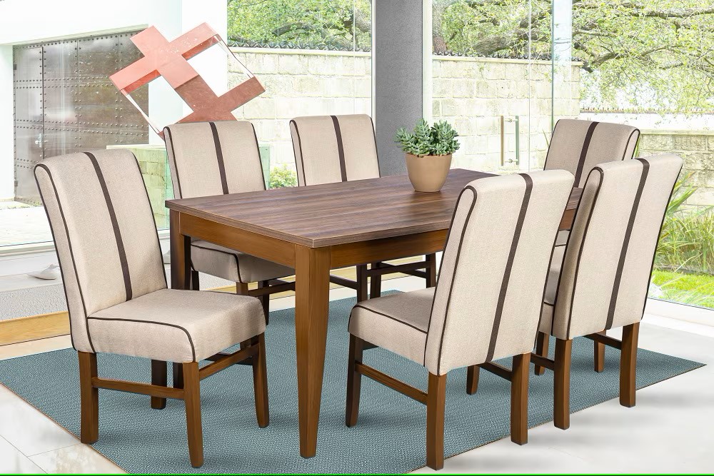 Foto 3 pulgar | Comedor Mobilkraft Lugo con 6 Sillas Beiges