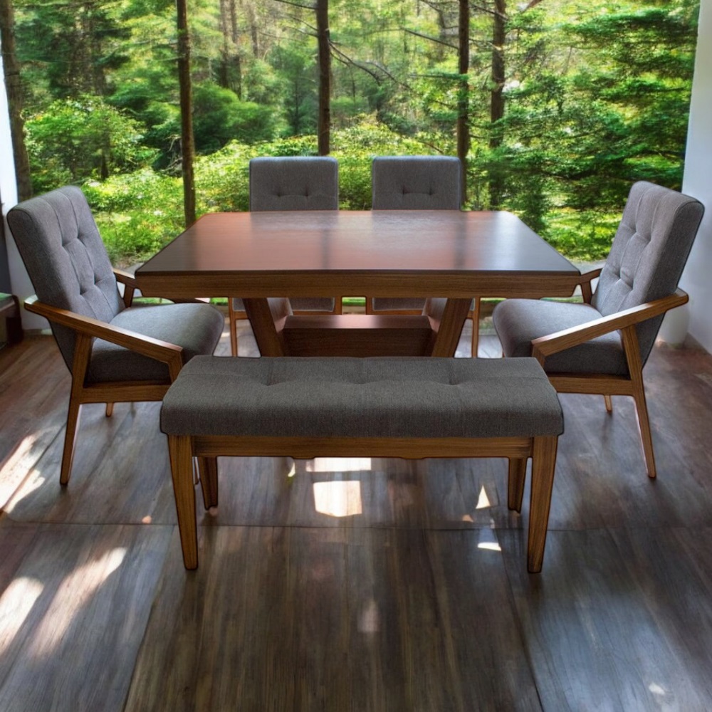 Foto 4 pulgar | Comedor De Madera Para 6 Personas