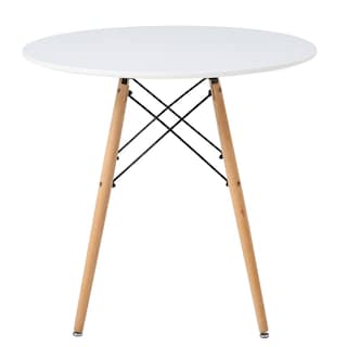 Foto 2 | Comedor Completo Blanco Con Mesa Redonda Y 4 Sillas Con Patas De Madera Y Soporte Metálico