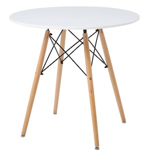 Foto 3 | Comedor Completo Blanco Con Mesa Redonda Y 4 Sillas Con Patas De Madera Y Soporte Metálico