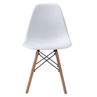 Foto 5 | Comedor Completo Blanco Con Mesa Redonda Y 4 Sillas Con Patas De Madera Y Soporte Metálico