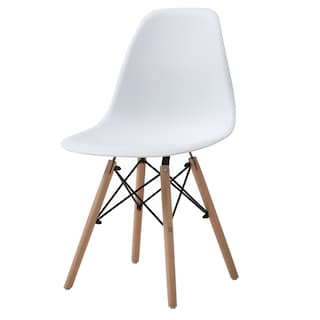 Foto 6 | Comedor Completo Blanco Con Mesa Redonda Y 4 Sillas Con Patas De Madera Y Soporte Metálico