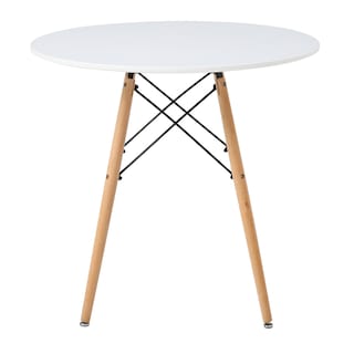 Foto 3 | Comedor Completo Blanco Con Mesa Redonda Y 4 Sillas Con Asiento De Vinipiel Y Patas De Madera