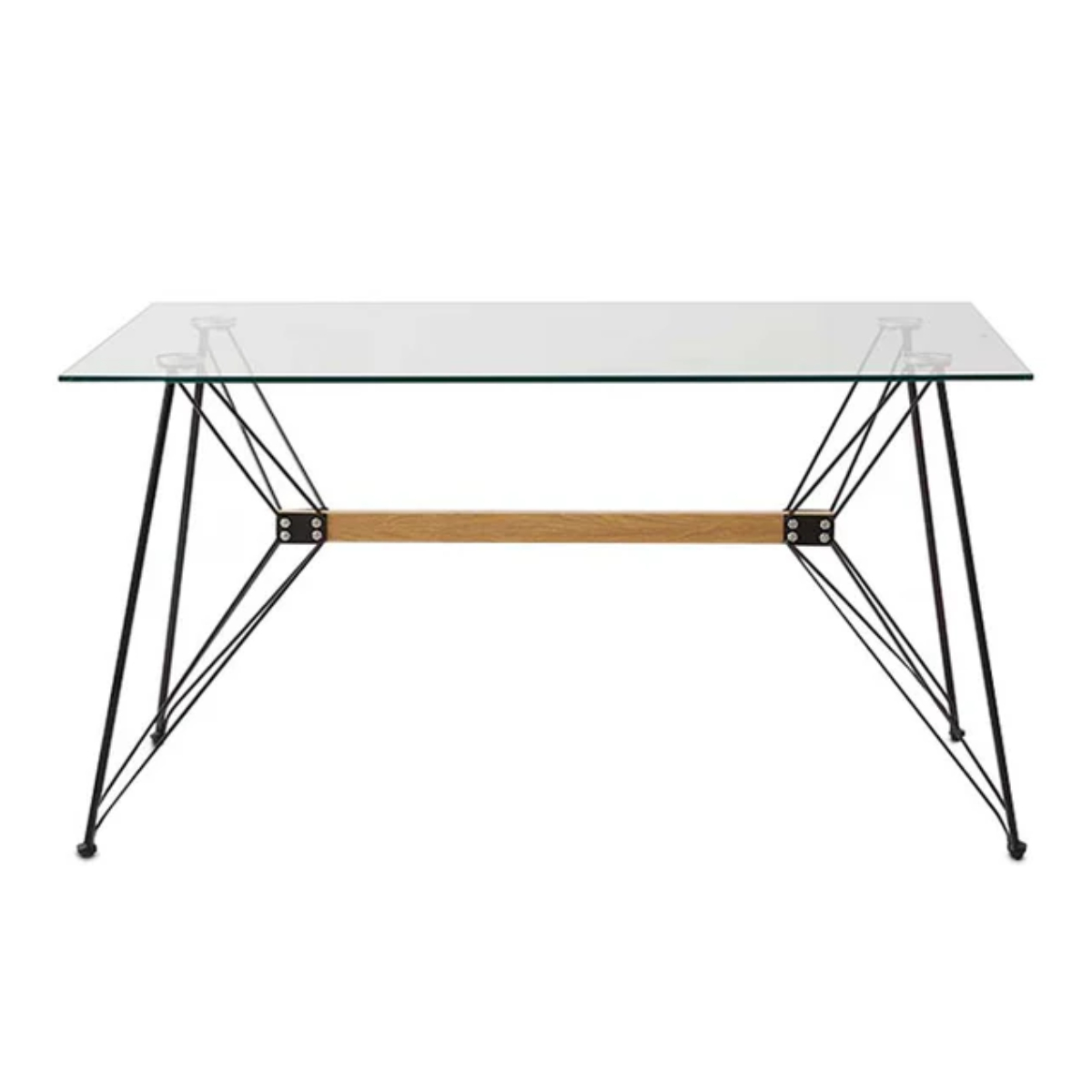 Foto 3 pulgar | Comedor Completo Con Mesa De Cristal Y 4 Sillas Tapizadas En Terciopelo Mostaza Con Patas De Metal Con Efecto Madera