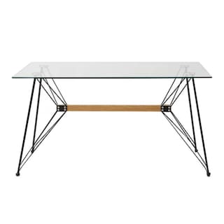Foto 2 | Comedor Completo Con Mesa De Cristal Y 4 Sillas Tapizadas En Terciopelo Mostaza Con Patas De Metal Con Efecto Madera