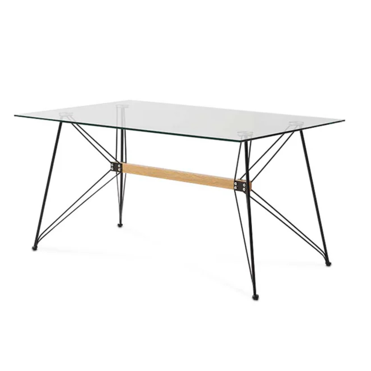 Foto 4 pulgar | Comedor Completo Con Mesa De Cristal Y 4 Sillas Tapizadas En Terciopelo Mostaza Con Patas De Metal Con Efecto Madera