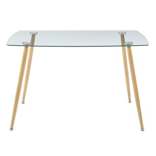 Foto 3 | Comedor Completo Con Mesa De Cristal Y 4 Sillas Negras Con Patas De Madera Y Soporte Metálico