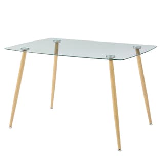 Foto 4 | Comedor Completo Con Mesa De Cristal Y 4 Sillas Negras Con Patas De Madera Y Soporte Metálico