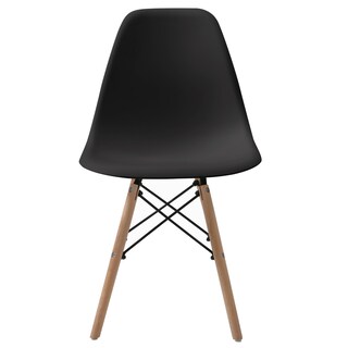 Foto 5 | Comedor Completo Con Mesa De Cristal Y 4 Sillas Negras Con Patas De Madera Y Soporte Metálico