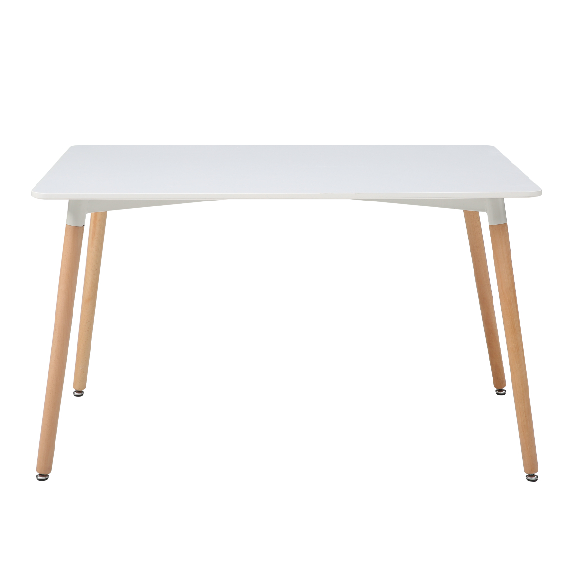 Foto 4 pulgar | Comedor Completo Con Mesa Blanca Y 4 Sillas Grises Con Asiento De Vinipiel Y Patas De Madera