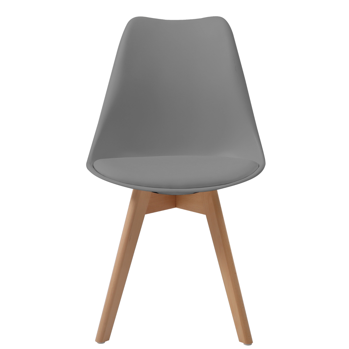 Foto 6 pulgar | Comedor Completo Con Mesa Blanca Y 4 Sillas Grises Con Asiento De Vinipiel Y Patas De Madera
