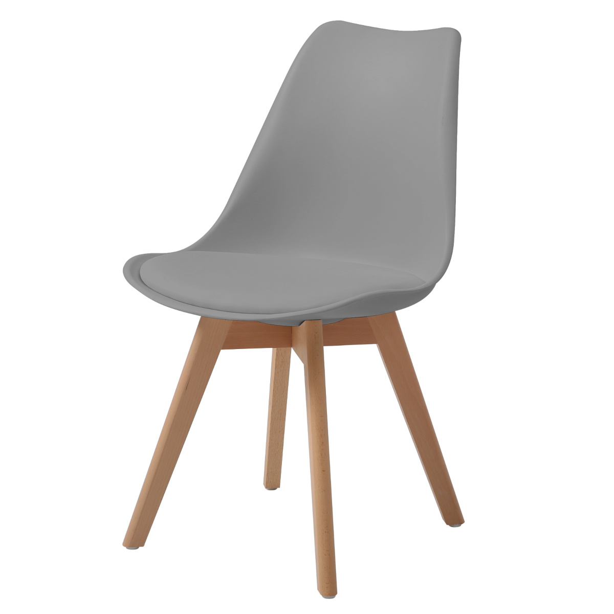 Foto 7 pulgar | Comedor Completo Con Mesa Blanca Y 4 Sillas Grises Con Asiento De Vinipiel Y Patas De Madera