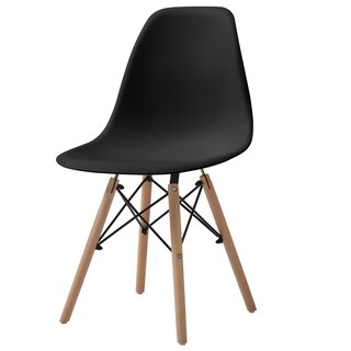 Foto 6 | Comedor Completo Negro Con 4 Sillas Con Patas De Madera Y Soporte Metálico