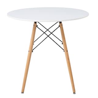 Foto 3 | Comedor Completo Con Mesa Redonda Color Blanco Y 4 Sillas Negras Con Patas De Madera Y Soporte Metálico