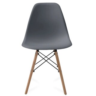 Foto 5 | Comedor Completo Con Mesa Blanca Y 4 Sillas Grises Con Patas De Madera Y Soporte Metálico