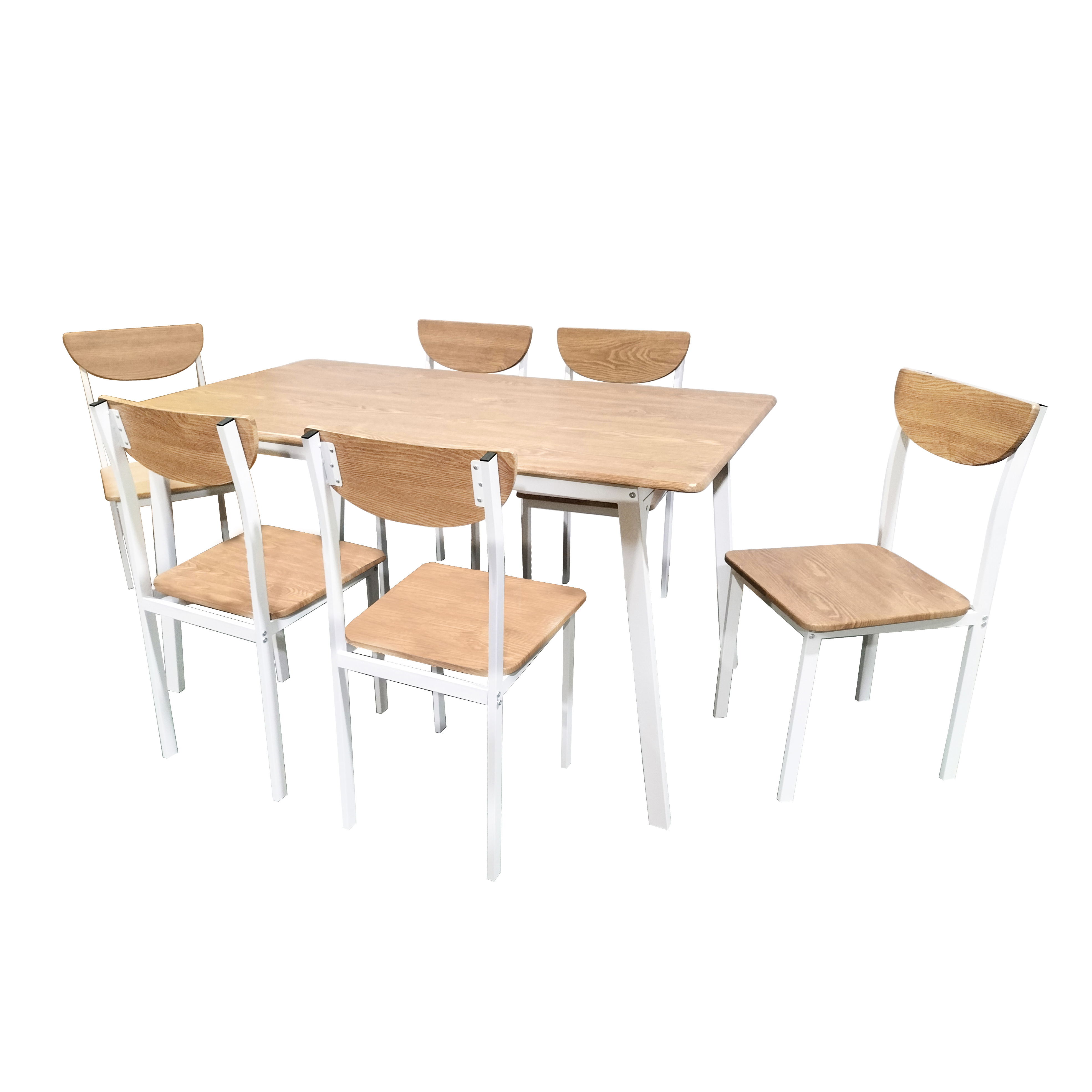 Foto 5 pulgar | Set De Comedor Mesa Rectangular + 6 Sillas Top Living  K6-comb Color Café Y Blanco