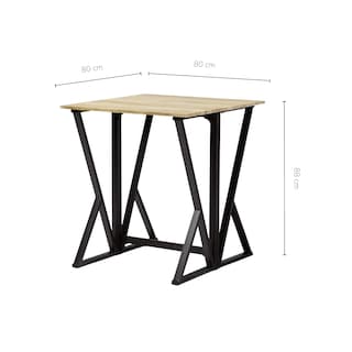 Foto 7 | Set De Comedor Mesa Ajustable + 4 Bancos Altos Top Living K4-talln Color Café Y Negro