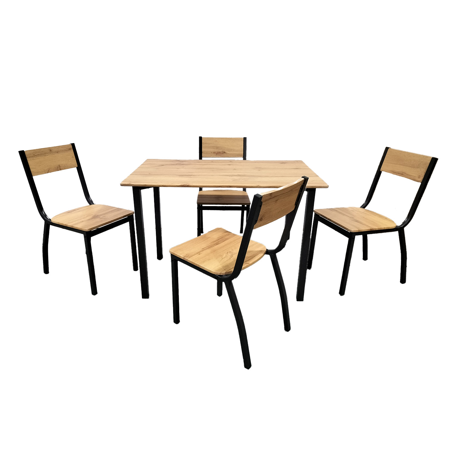 Foto 2 pulgar | Set Comedor Mesa Rectangular + 4 Sillas Top Living K4-comn  Color Café Y Negro