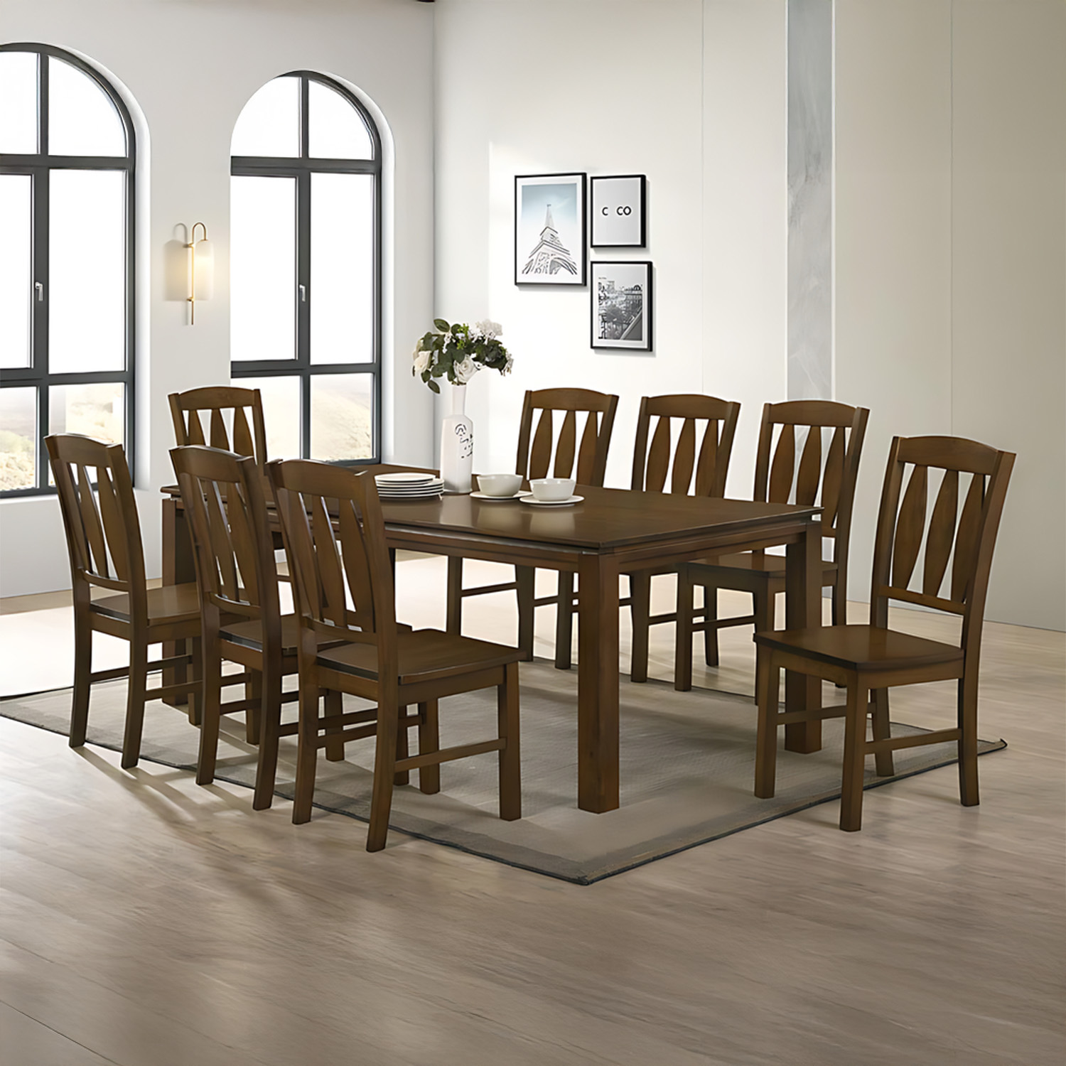 Foto 7 pulgar | Comedor Elegante De Madera De 8 Sillas Bossa Neos Marrón