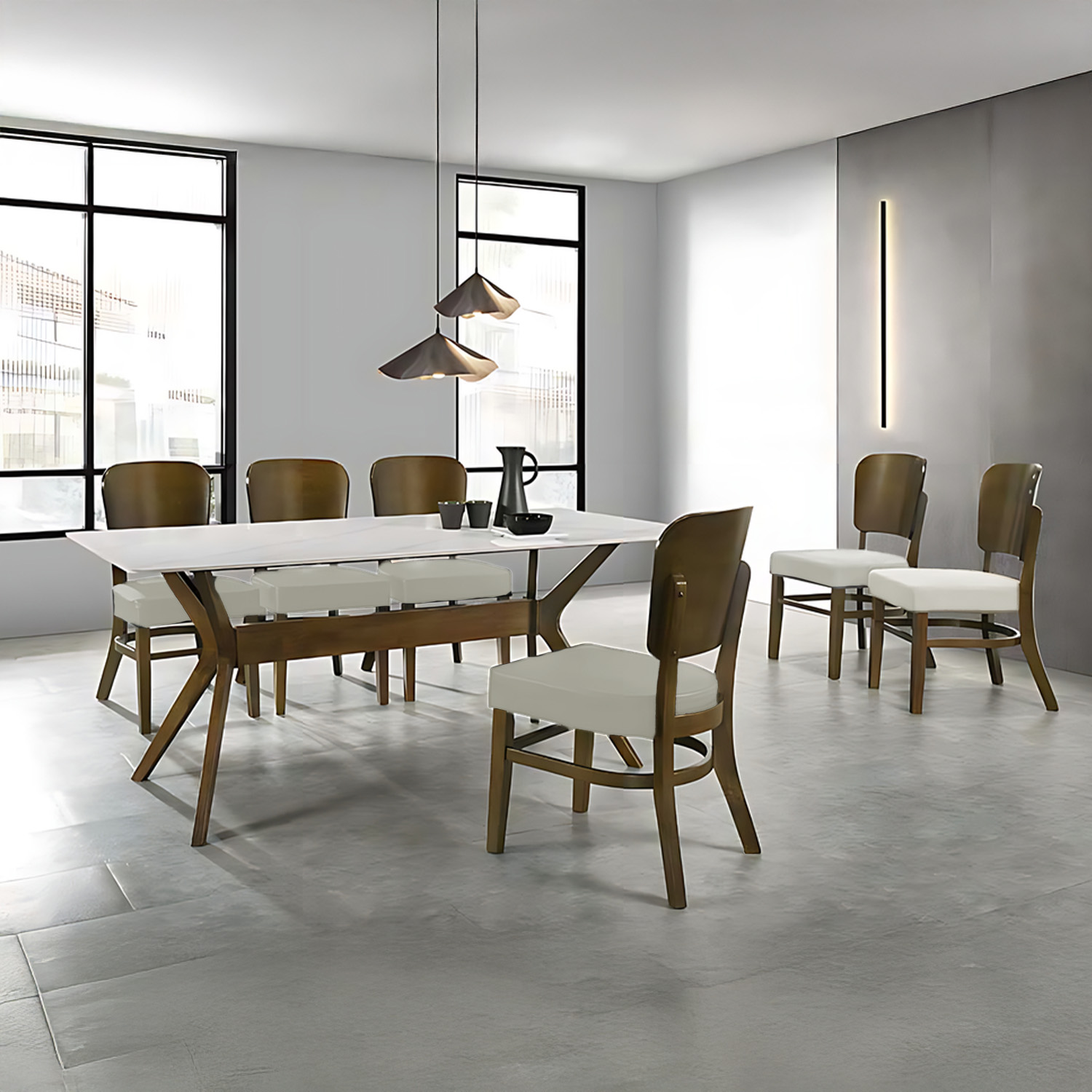 Foto 6 pulgar | Comedor Elegante De Madera De 6 Sillas Bossa Noem Marrón