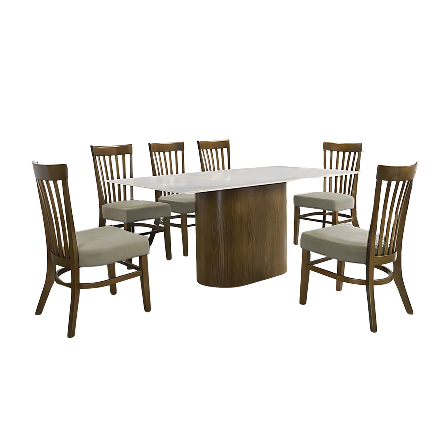 Comedor De Madera De 6 Sillas Elegante Bossa Maia Marrón $29,999