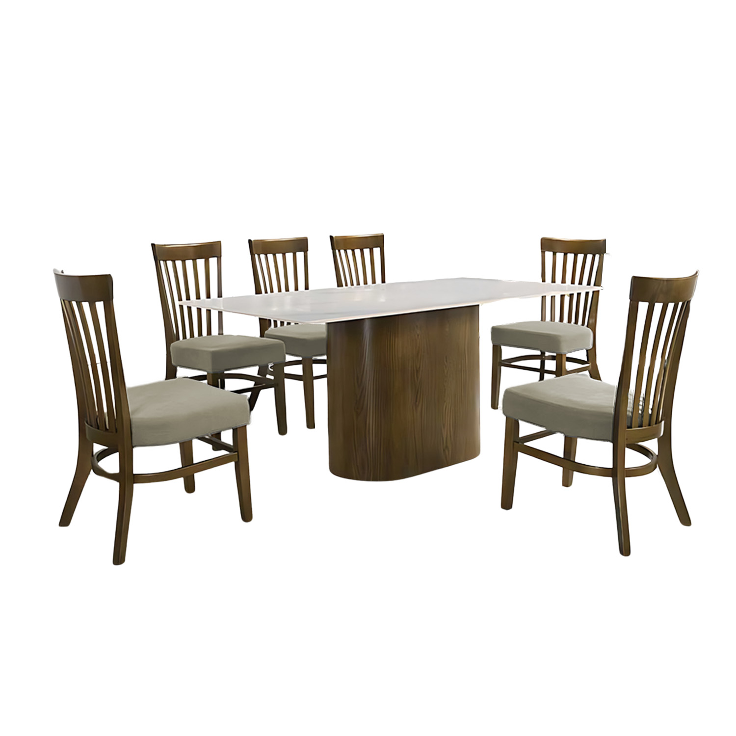 Comedor De Madera De 6 Sillas Elegante Bossa Maia Marrón