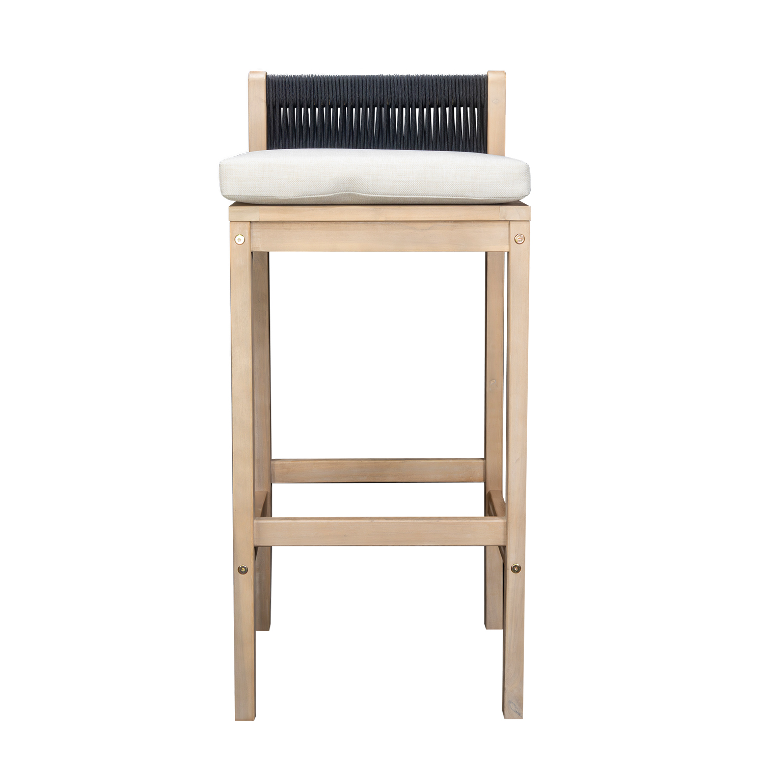 Foto 4 pulgar | Juego De Mesa De Madera Maciza Con 2 Sillas Altas Bossa Cala Marrón
