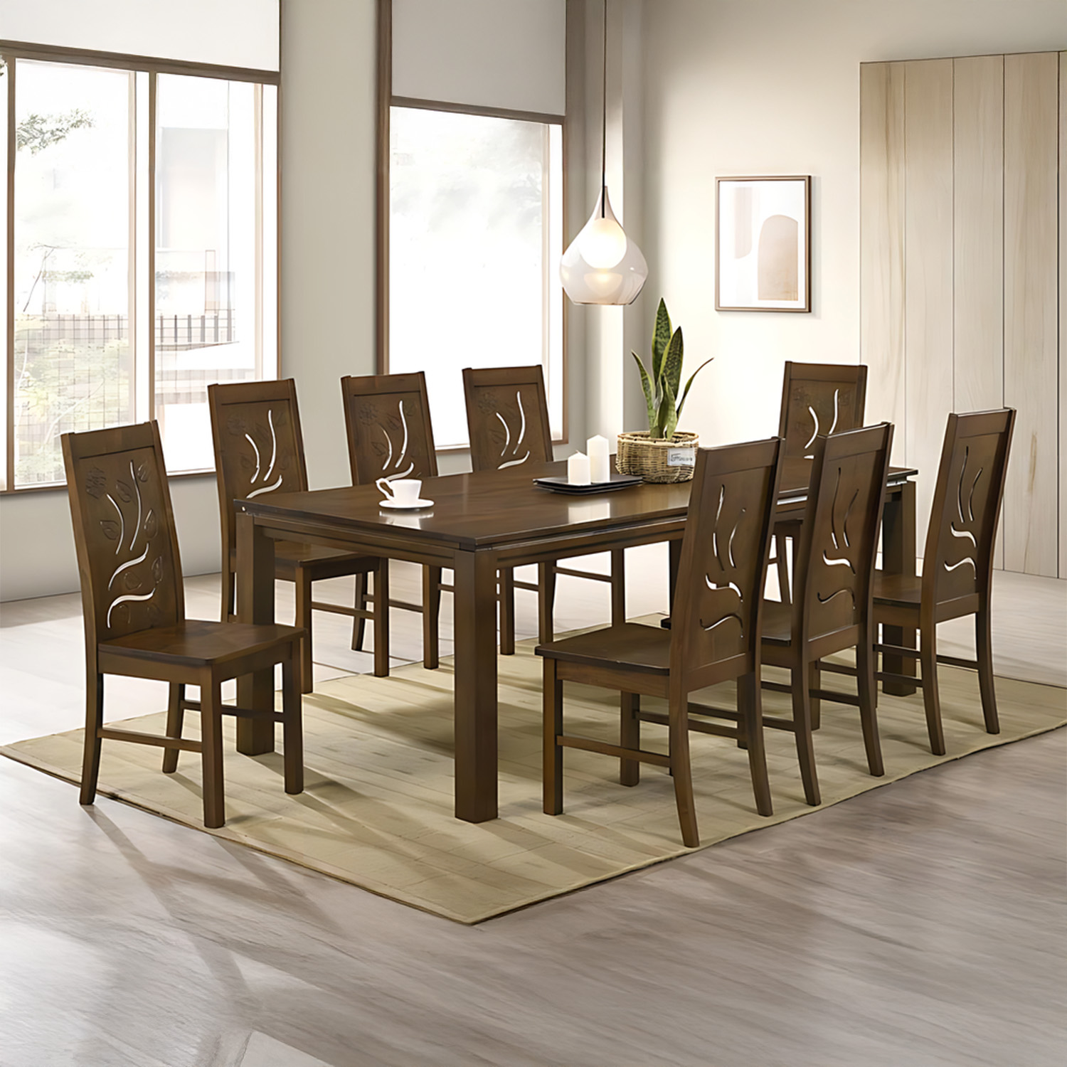 Foto 6 pulgar | Comedor Elegante De Madera De 8 Sillas Bossa Helios Marrón