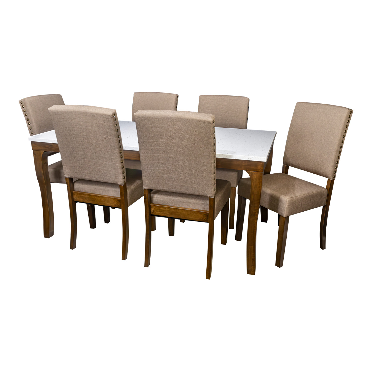 Foto 1 | Comedor Con Mesa De Madera Y 6 Sillas Elegante 160cm Bossa Acadia Marrón