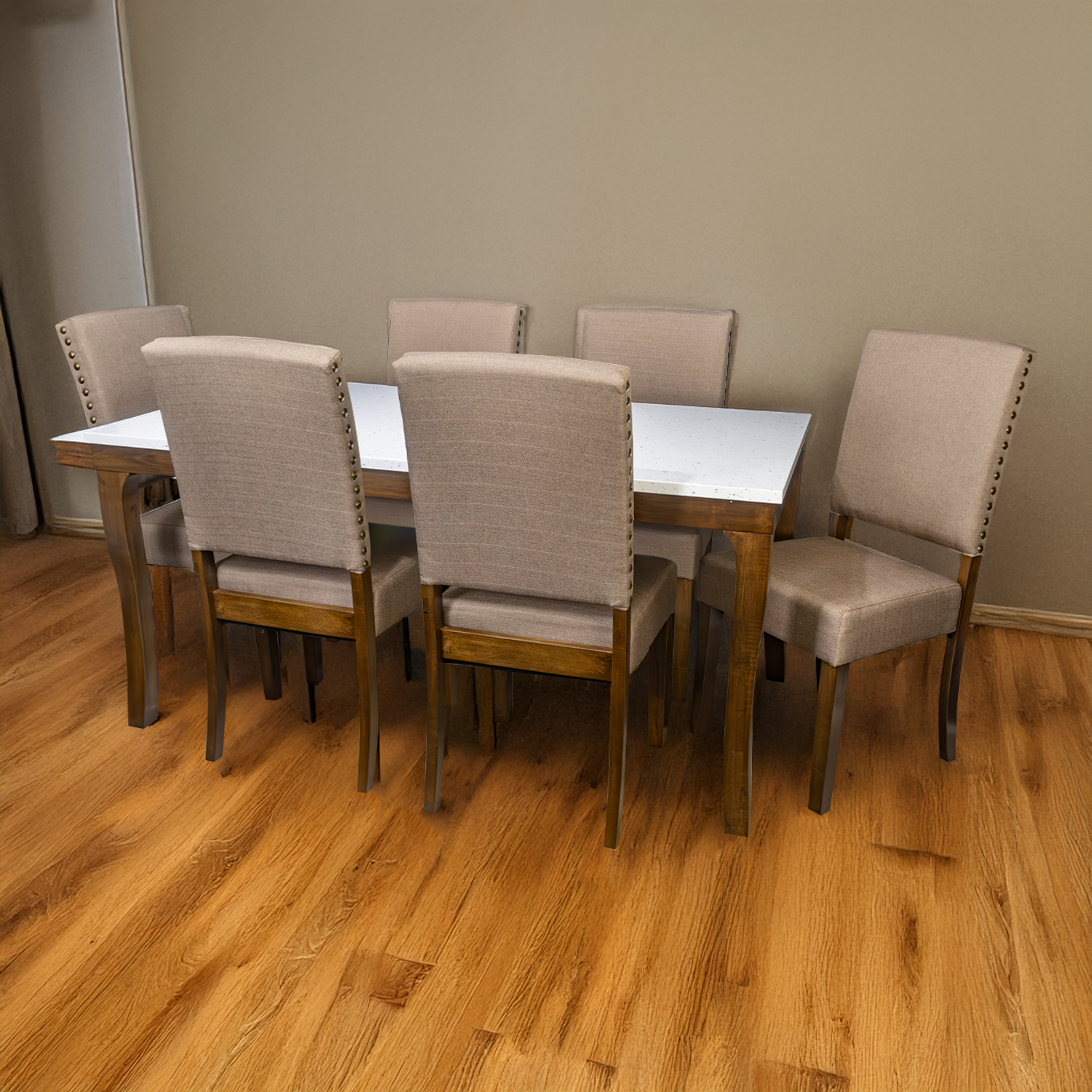 Foto 8 pulgar | Comedor Con Mesa De Madera Y 6 Sillas Elegante 160cm Bossa Acadia Marrón