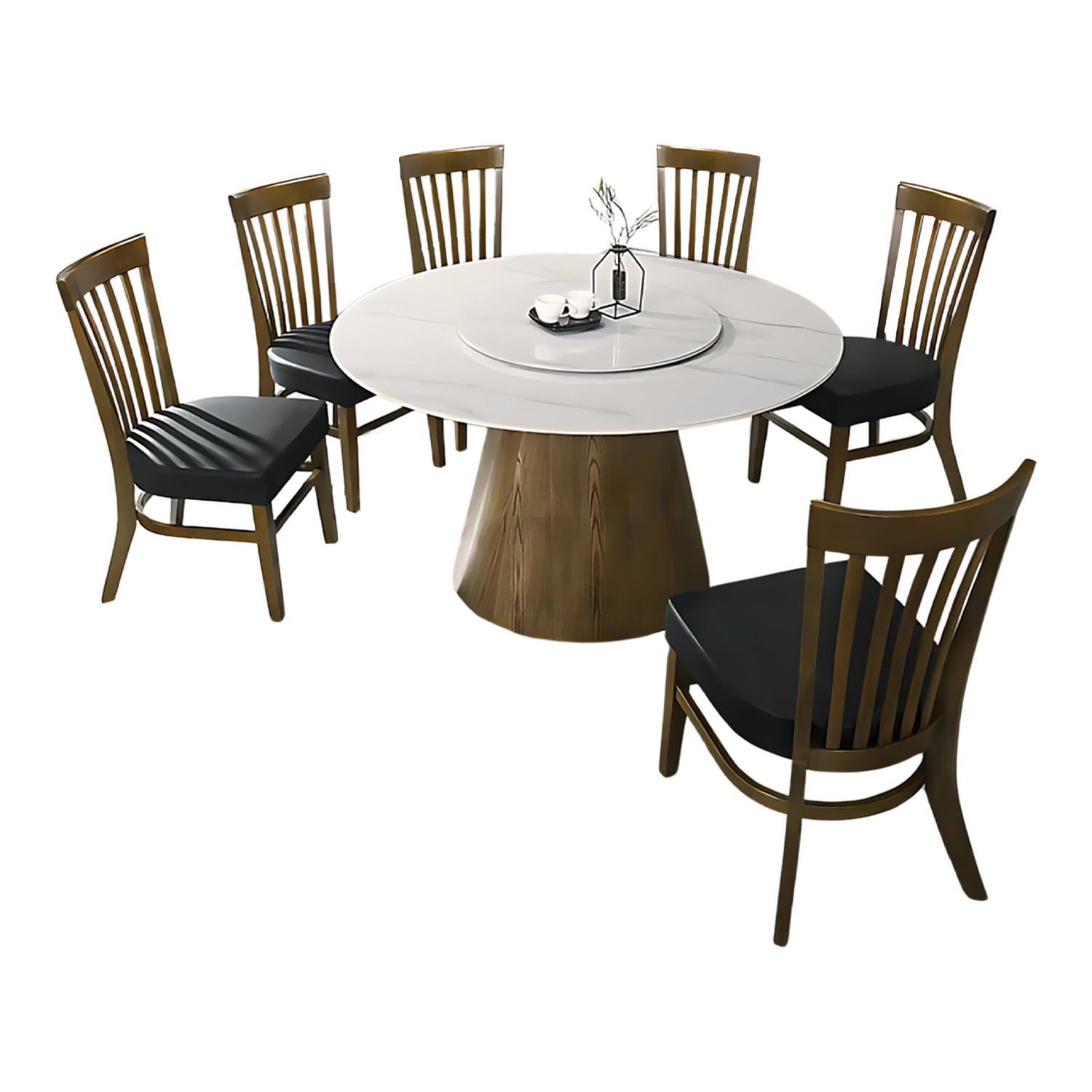 Foto 4 | Comedor Redondo De 6 Sillas Elegante De Madera Bossa Enzo Marrón