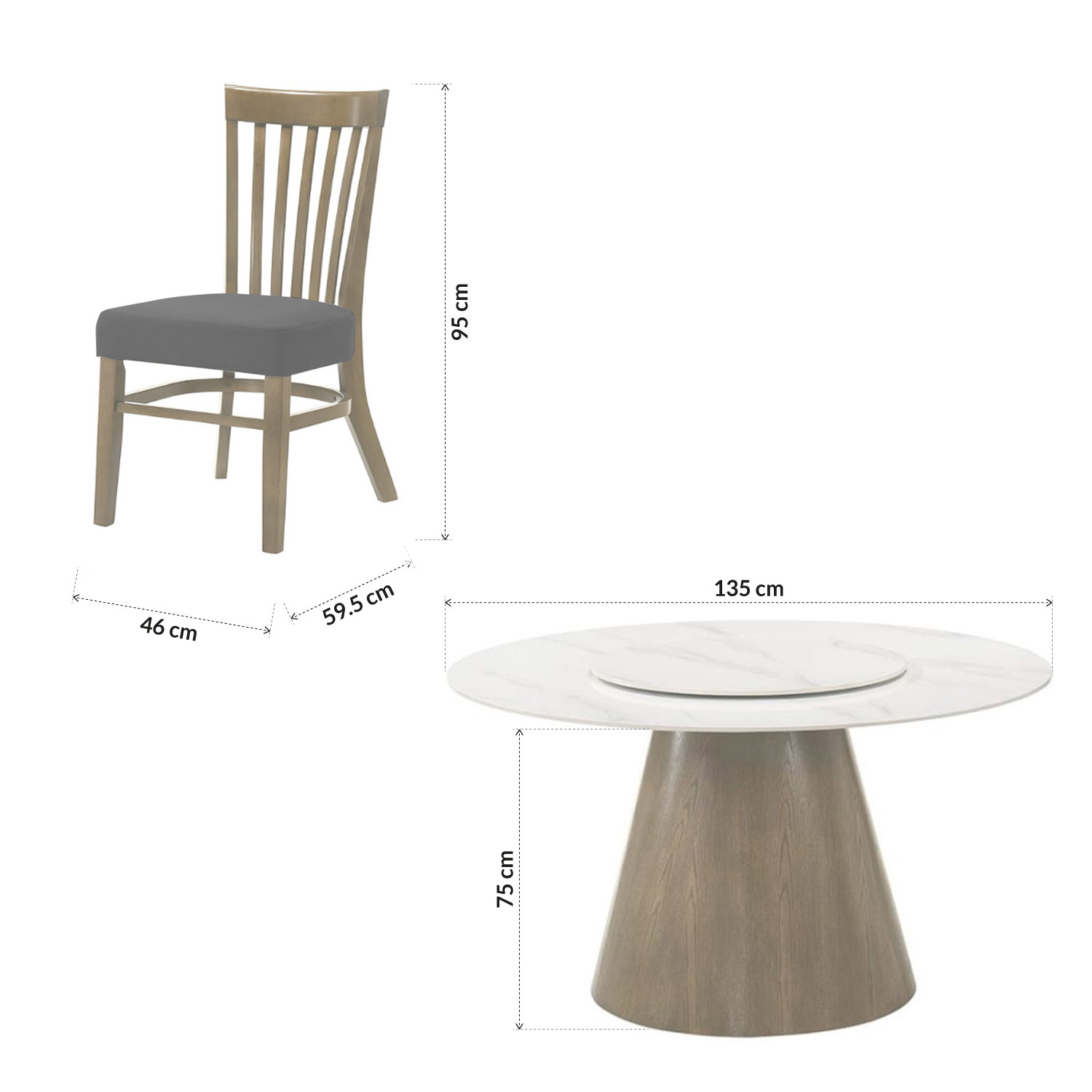 Foto 6 | Comedor Redondo De 6 Sillas Elegante De Madera Bossa Enzo Marrón