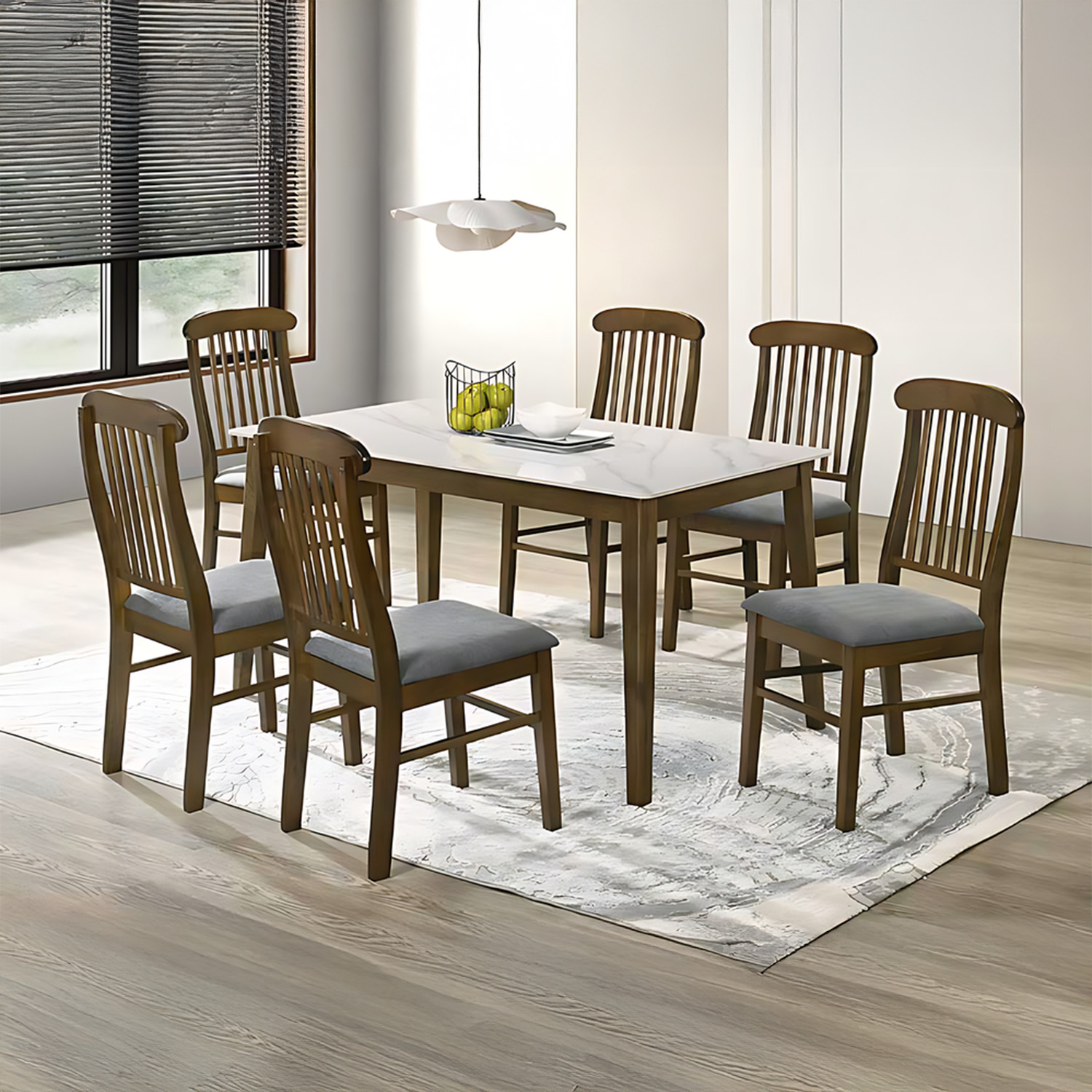 Foto 6 pulgar | Comedor Elegante De Madera De 6 Sillas Bossa Kratos Marrón