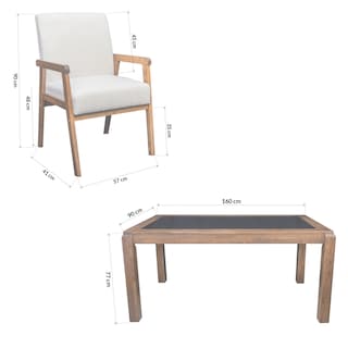 Foto 8 | Comedor Con Mesa De Cristal Y 6 Sillas Moderno 160cm De Largo Bossa Gurney Marrón