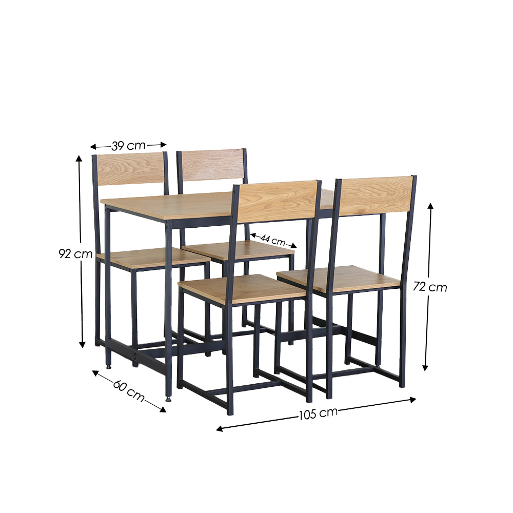 Foto 3 pulgar | Comedor 4 Personas Ilios Innova Madera y Metal Minimalista