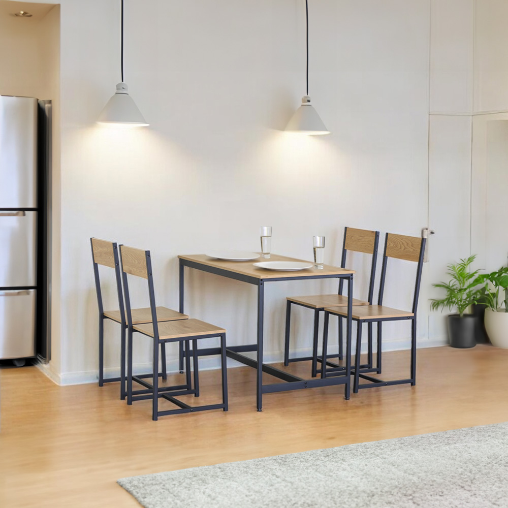 Foto 5 | Comedor 4 Personas Ilios Innova Madera y Metal Minimalista
