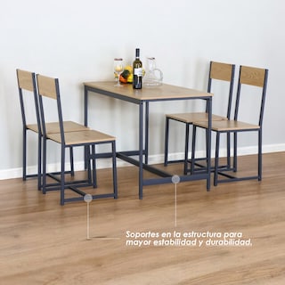 Foto 7 | Comedor 4 Personas Ilios Innova Madera y Metal Minimalista