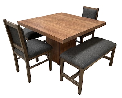Foto 3 | Set de Comedor 2 Sillas y 2 Bancas Salvanto Valencia Color Parota