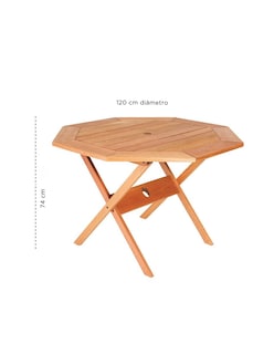 Foto 2 | Comedor Merkatari Tepoztlán de Madera Hexagonal Plegable