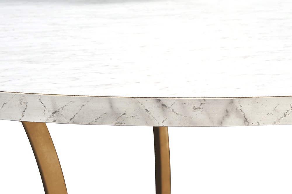 Foto 5 pulgar | Comedor Soria Mobilkraft 4 Sillas Oro Redondo Tubular y Cubierta de Formica