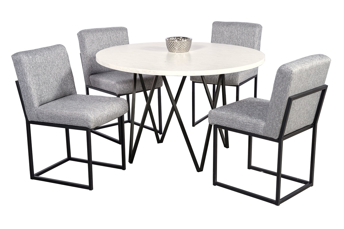 Foto 4 pulgar | Comedor Soria Mobilkraft 4 Sillas Gris Redondo Tubular y Cubierta de Formica