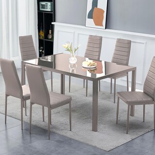 Foto 2 | Juego De Comedor 6 Sillas Y Mesa De Vidrio Templado Moderno