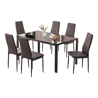 Foto 1 | Juego De Comedor 6 Sillas Y Mesa De Vidrio Templado Moderno