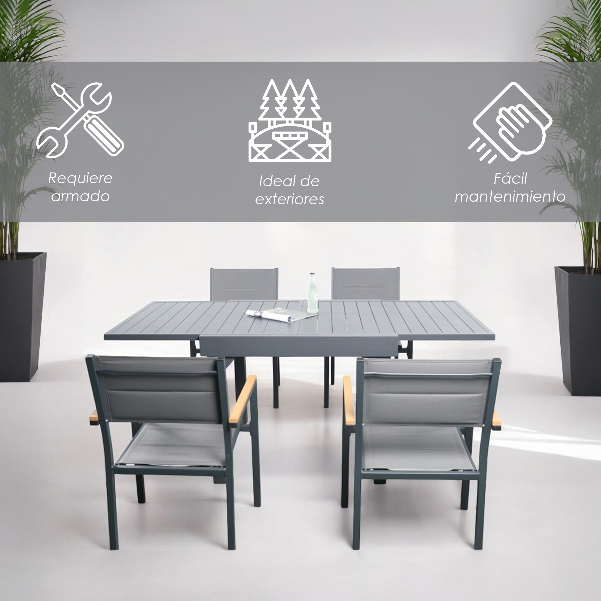 Foto 3 | Comedor Extensible Ilios Innova 4 Sillas